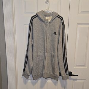 Adidas Men's Gray Zip-Up Sweater